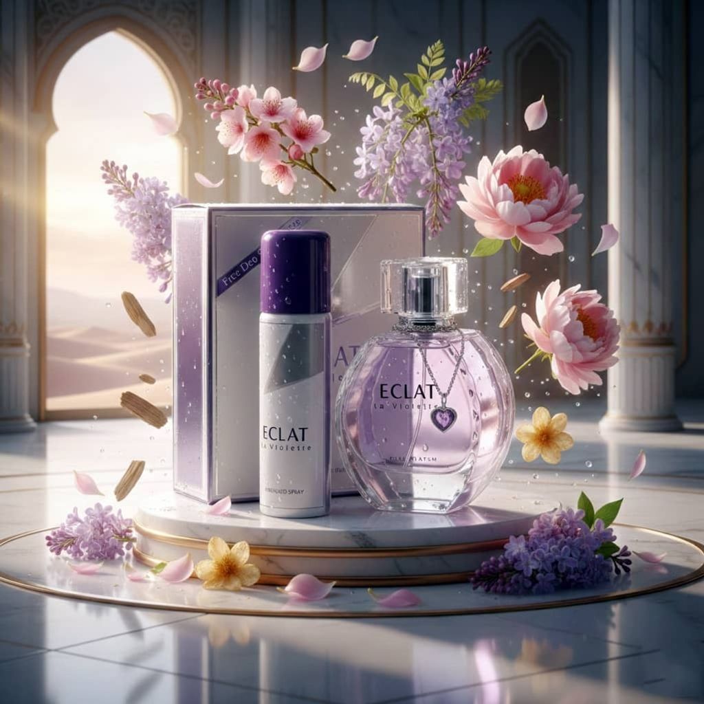 فروش اینترنتی عطر اصل امارات زنانه لانوین اکلت د آرپج فراگرنس ورد بهمراه اسپری هدیه