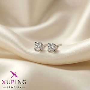 گوشواره میخی تک نگین نقره‌ای ژوپینگ