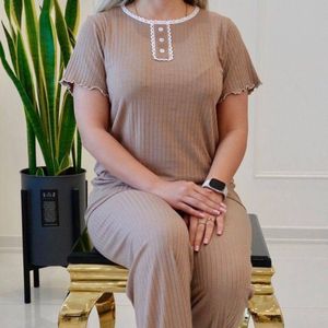 ست یقه گیپور دکمه دار