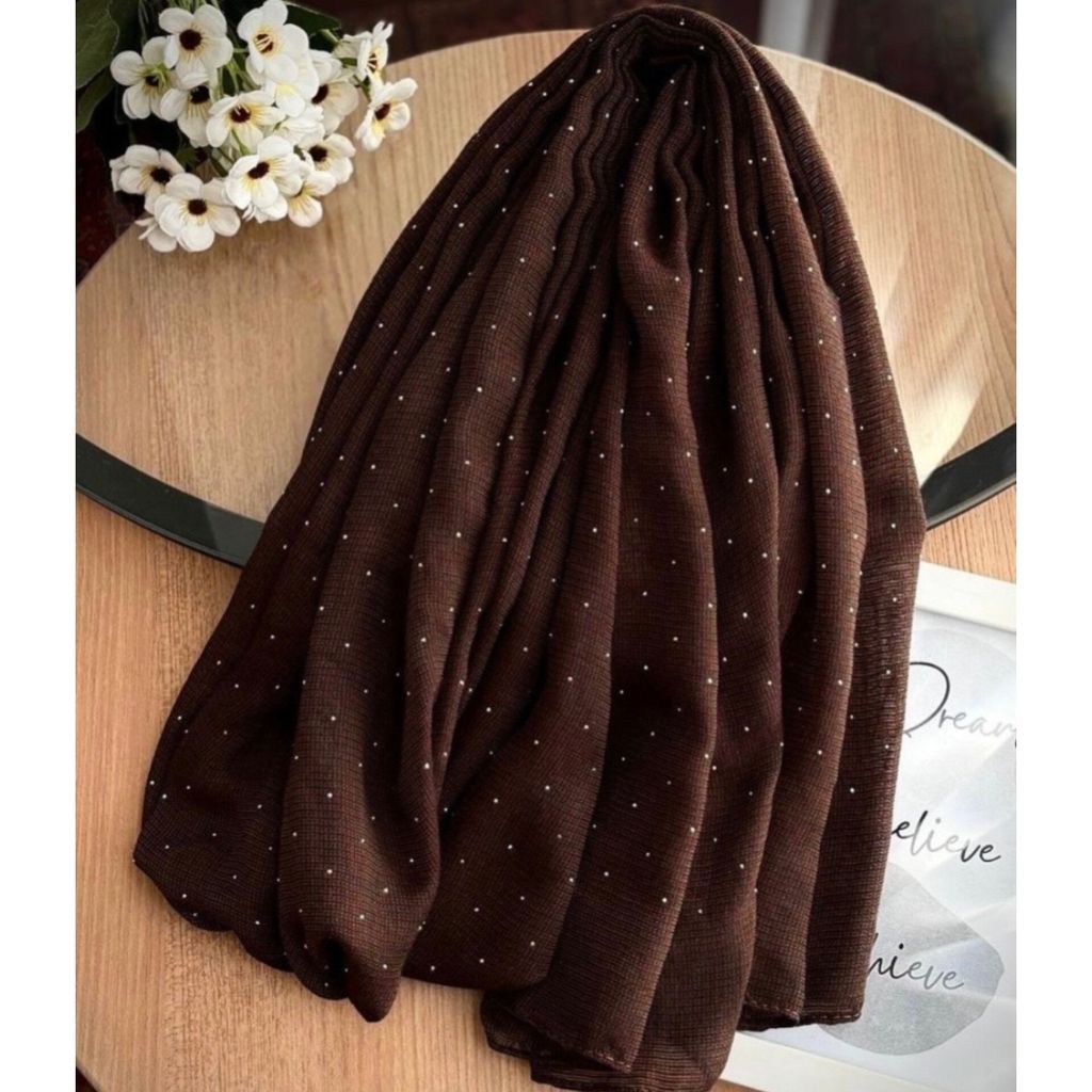خرید اینترنتی شال نخی کنفی نگینی