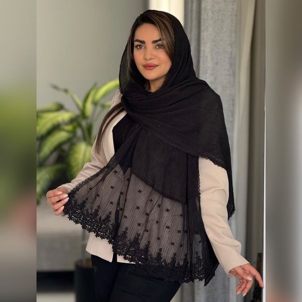 شال مشکی دانتل وارداتی