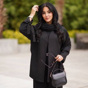 مانتو کوتاه عبایی آستین بنددار