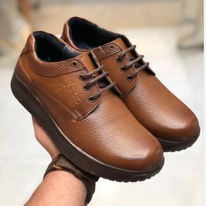کفش چرم طبی مردانه طرح کلارک عسلی