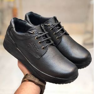 کفش چرم طبی مردانه طرح کلارک مشکی