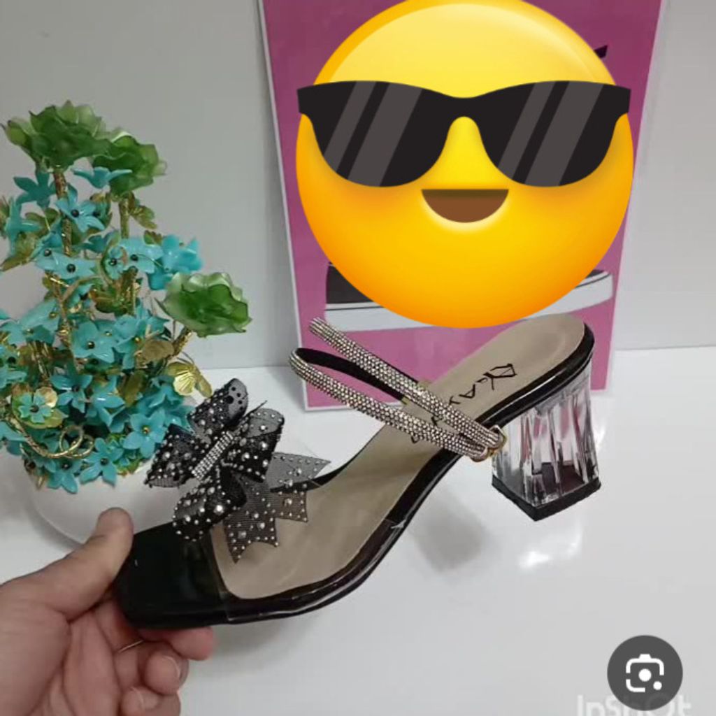 فروش اینترنتی صندل زنانه طلقی پاشنه شیشه ای دو بند
