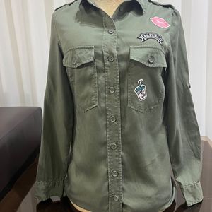 شومیز جلو دکمه استین بلند استوک کد528