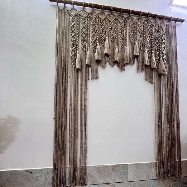 پرده مکرومه مدرن طرح سنتور