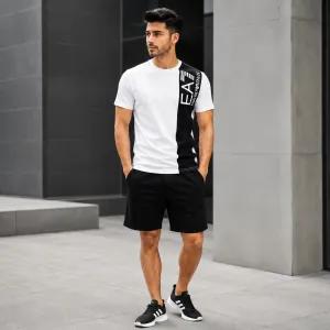 خرید اینترنتی قیمت پکیج ست سه تیکه مردانه EA7 سفید مشکی مدلWE82 کفش ورزشی مردانه مدل Alshen