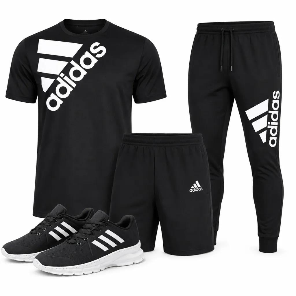 خرید اینترنتی قیمت پکیج ست سه تیکه Adidas مردانه مدل Tenesi کفش ورزشی مردانه مدل Alshen