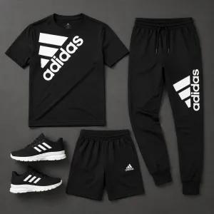 خرید اینترنتی قیمت پکیج ست سه تیکه Adidas مردانه مدل Tenesi کفش ورزشی مردانه مدل Alshen
