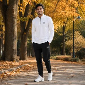خرید اینترنتی قیمت ست مردانه نیم زیپ و شلوار مدل EA7
