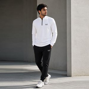 خرید اینترنتی قیمت ست مردانه نیم زیپ و شلوار مدل EA7