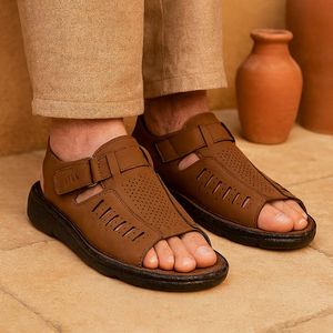 خرید اینترنتی قیمت صندل جلوباز مردانه قهوه ای مدل Sany