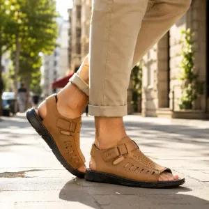 خرید اینترنتی قیمت صندل جلوباز مردانه قهوه ای مدل Sany
