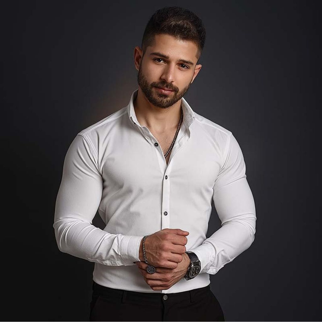 خرید اینترنتی قیمت پیراهن مردانه سفید مدل VQ