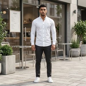 قیمت ارزان پیراهن مردانه سفید مدل VQ