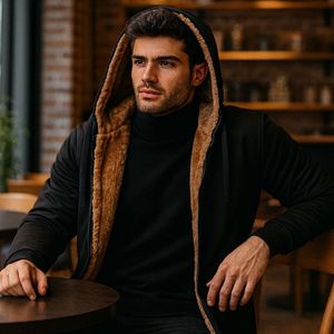 خرید اینترنتی قیمت شنل خز قهوه ای مردانه مدل venit