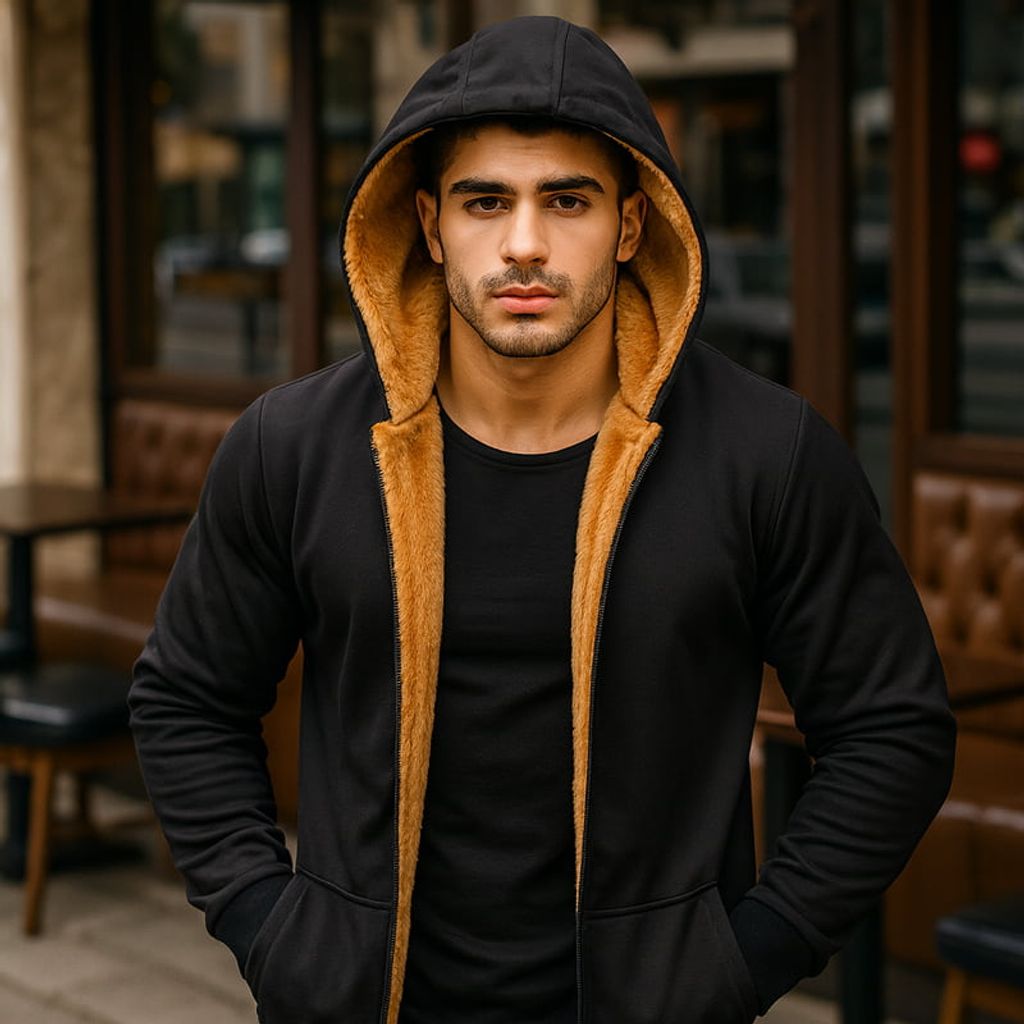 خرید اینترنتی قیمت شنل خز قهوه ای مردانه مدل venit