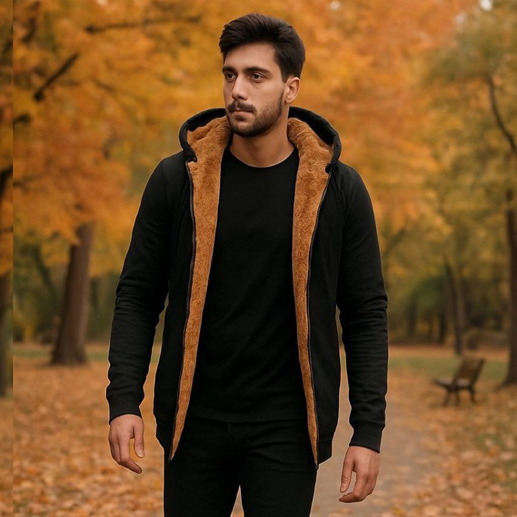 خرید اینترنتی قیمت شنل خز قهوه ای مردانه مدل venit