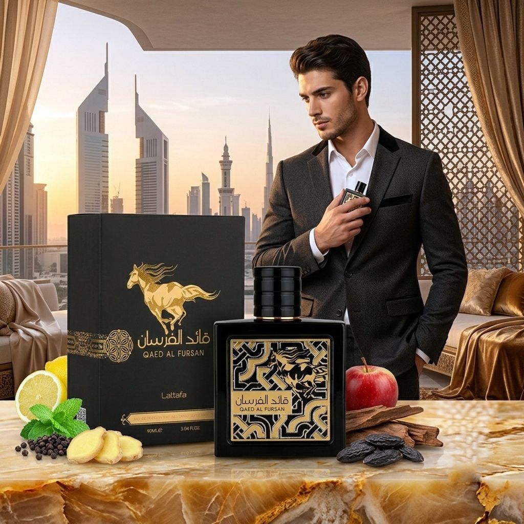 قیمت ارزان عطر ادکلن مردانه قاید الفرسان لطافه اصل بهمراه هولوگرام 3 بعدی