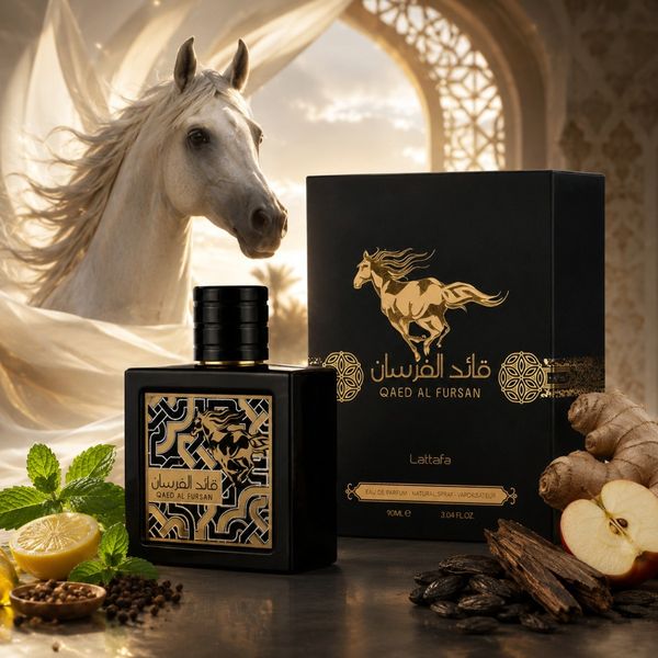 عطر ادکلن زنانه قاید الفرسان لطافه اصل بهمراه هولوگرام 3 بعدی