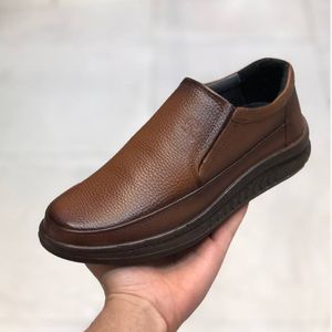 خرید اینترنتی قیمت کفش چرم مردانه مدل گالاس عسلی 496