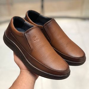 کفش چرم مردانه مدل گالاس عسلی 496
