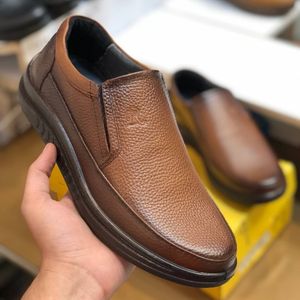 خرید اینترنتی قیمت کفش چرم مردانه مدل گالاس عسلی 496