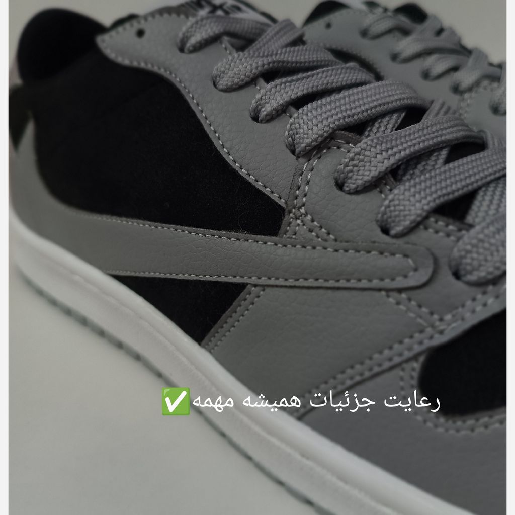 خرید اینترنتی قیمت کتانی مردانه جردن تراویس بزرگ پا طوسی مشکی