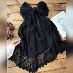 شال مشکی دانتل برشکا