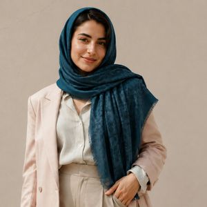 روسری قواره بزرگ طرح گوجی سبز