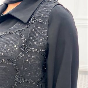 جلیقه پیراهنی صدف مزونی سنگدوزی با دوست
