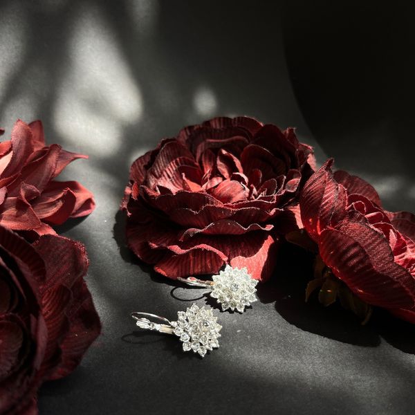 گوشواره زنانه گل نگین