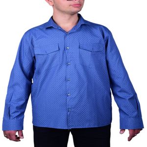 خرید اینترنتی قیمت پیراهن مردانه دوجیب خاویاری تترون کندیس یزد لطیف