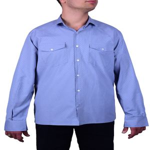 خرید اینترنتی قیمت پیراهن مردانه دوجیب مدل بافت خاویاری 2