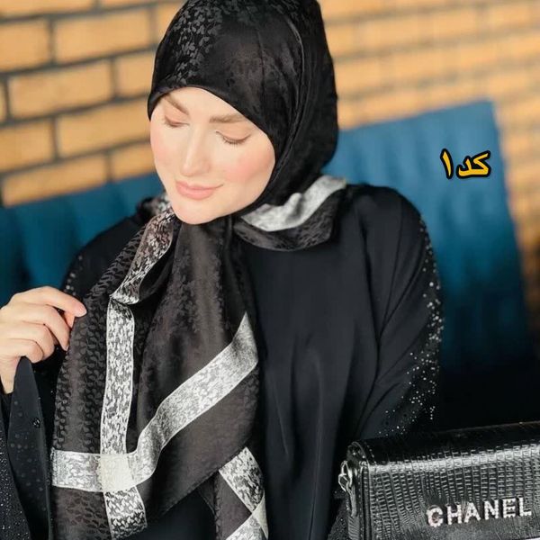 روسری ابریشم ترک حاشیه نقره ای