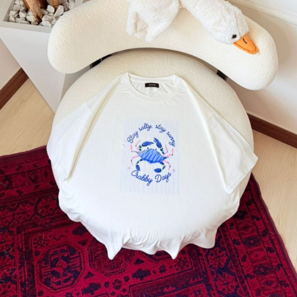 قیمت تیشرت باکسی چاپی سامر summer زنانه