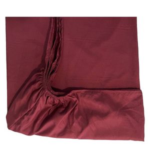 خرید اینترنتی قیمت ست ملحفه 120 آدلانتهADL طرح ساده زرشکی مناسب تشک یک و نیم نفره