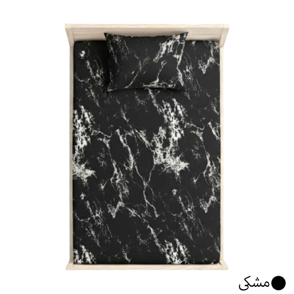 خرید اینترنتی قیمت روتختی عرض 120 پسرانه آدلانتهADL طرح ماربل مشکی ارتفاع 25 سانتی متر
