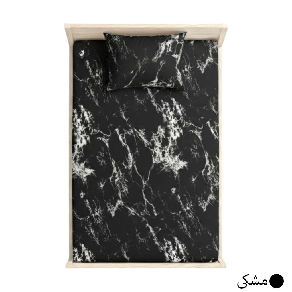 خرید اینترنتی قیمت روتختی عرض 120 پسرانه آدلانتهADL طرح ماربل مشکی ارتفاع 25 سانتی متر