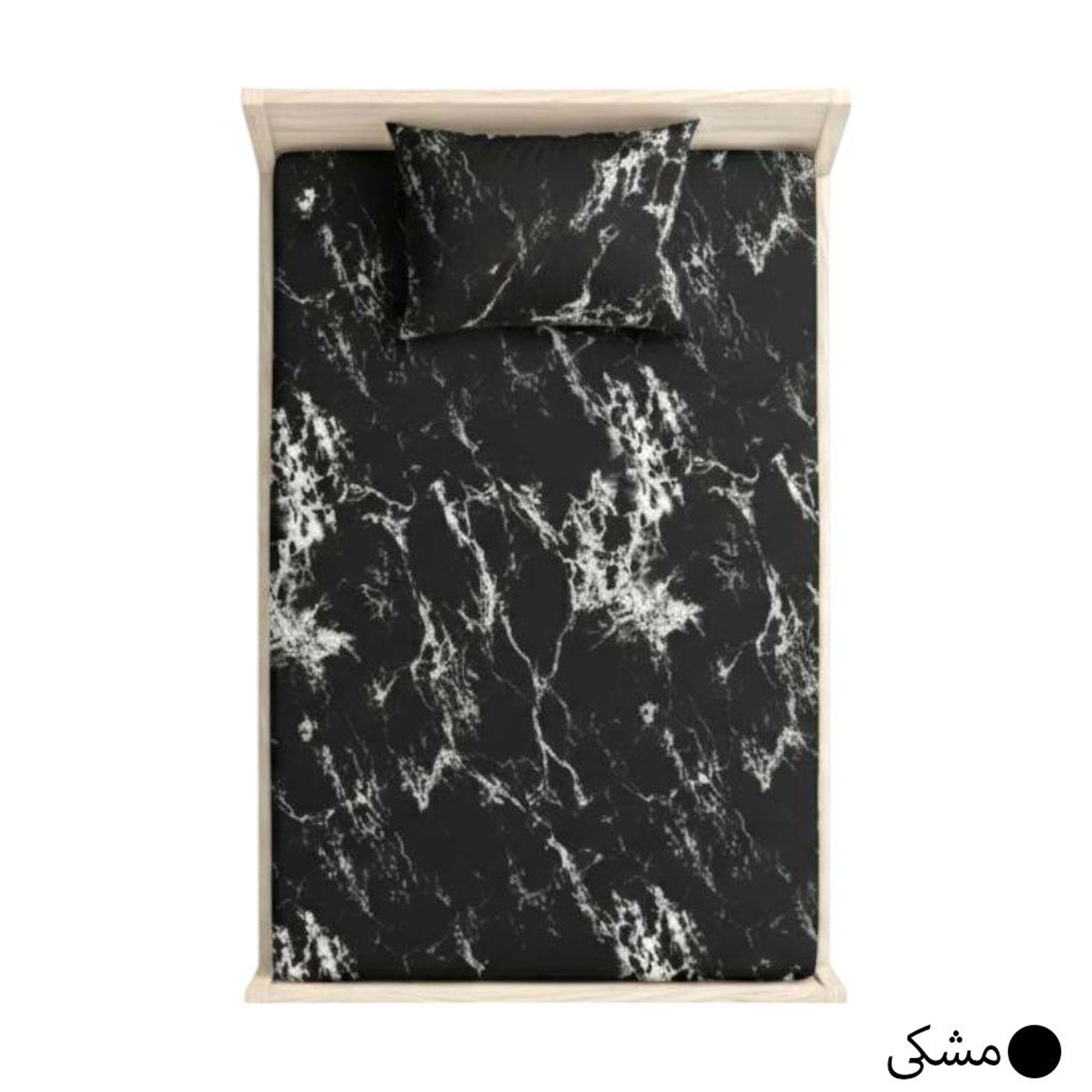 خرید اینترنتی قیمت روتختی عرض 120 پسرانه آدلانتهADL طرح ماربل مشکی ارتفاع 25 سانتی متر