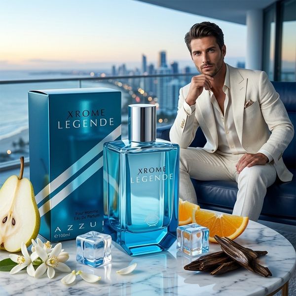 عطر ادکلن کمیاب مردانه آزارو کروم لجند فراگرنس ورد خنک و ملایم حجم 100 میل
