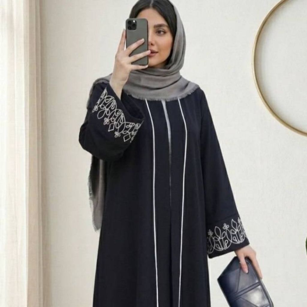 خرید اینترنتی مانتو بلند زنانه گلدوزی مدل شهدخت