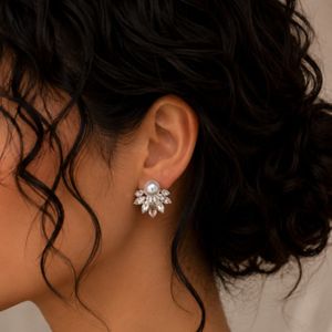 خرید اینترنتی گوشواره مجلسی نگین وارداتی