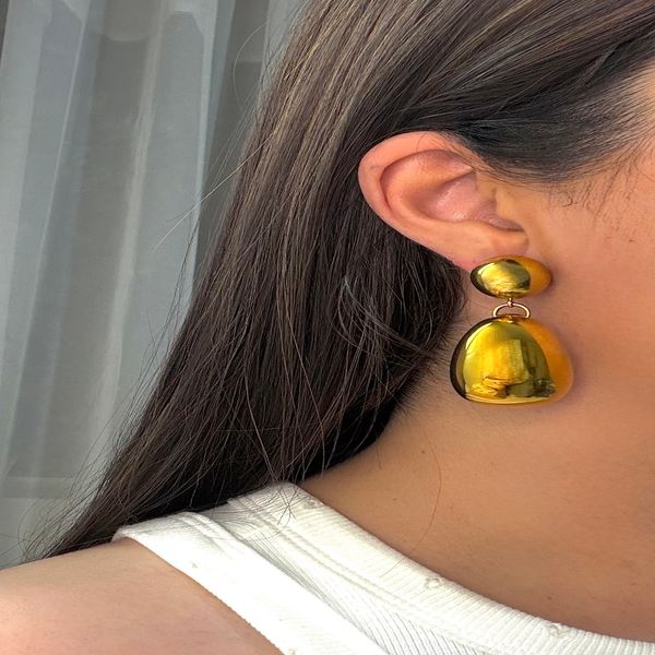 گوشواره استیل طلایی