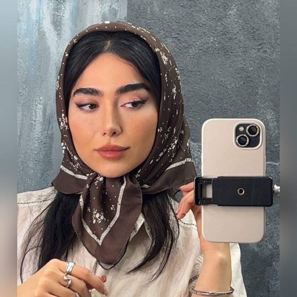 قیمت ارزان مینی اسکارف موکا نخ پنبه