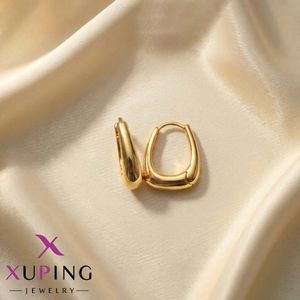 گوشواره حلقه‌ای طرح بیضی ژوپینگ  طلایی