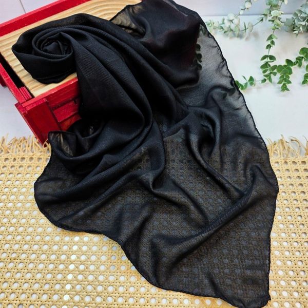 مینی اسکارف مشکی دنیز متریال وارداتی قواره 70