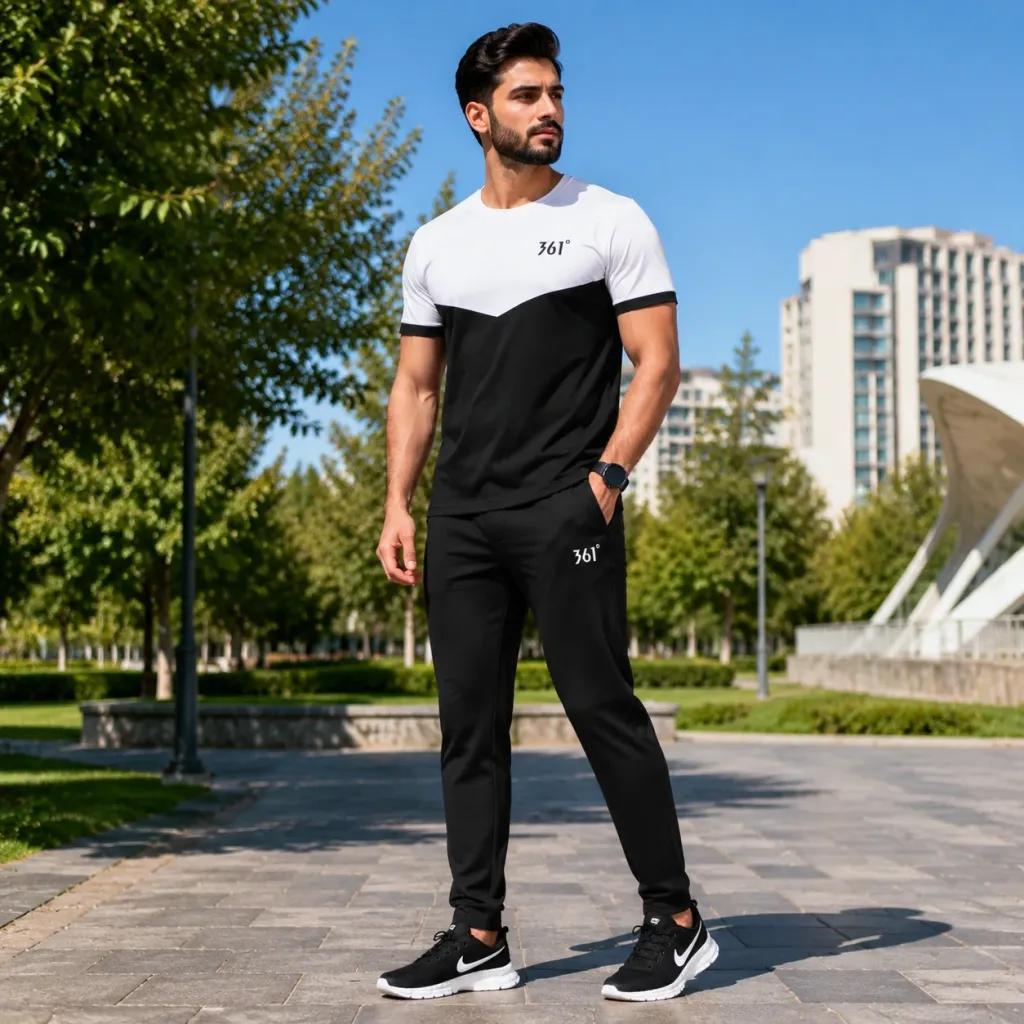 خرید اینترنتی قیمت پکیج ست تیشرت شلوار مردانه 361 مدل W15 کفش ورزشی مردانه مدل pavlo