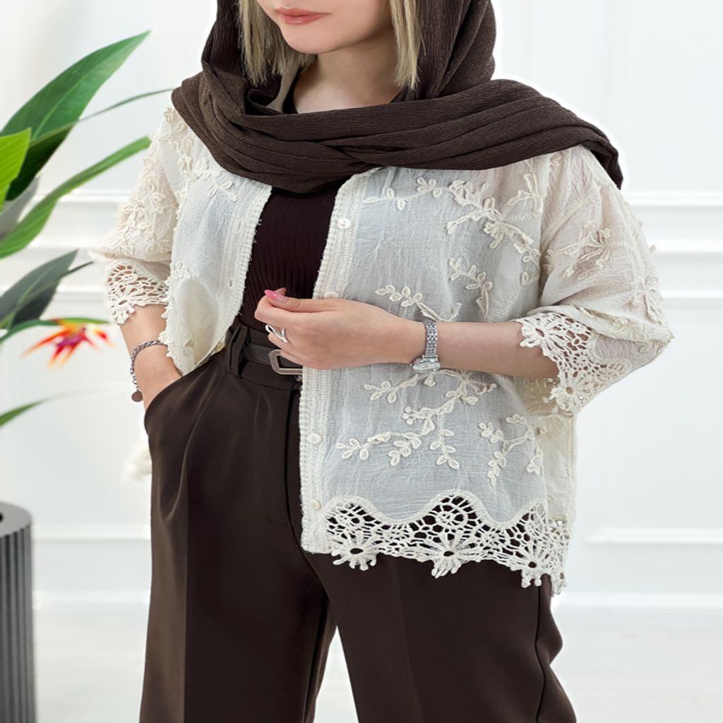 خرید اینترنتی قیمت شومیز گیپور زنانه ارغوان | تاتاتا